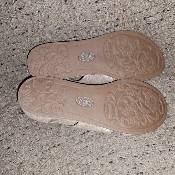 SOFFT-Evonne-Metallic Taupe Suede-Full Coverage-Back Zip Flat-Sz 8.5-NWOB - Picture 8 of 8